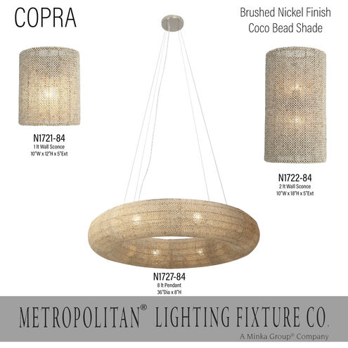 Copra 2 Light 10.2 inch Nickel Wall Sconce Wall Light